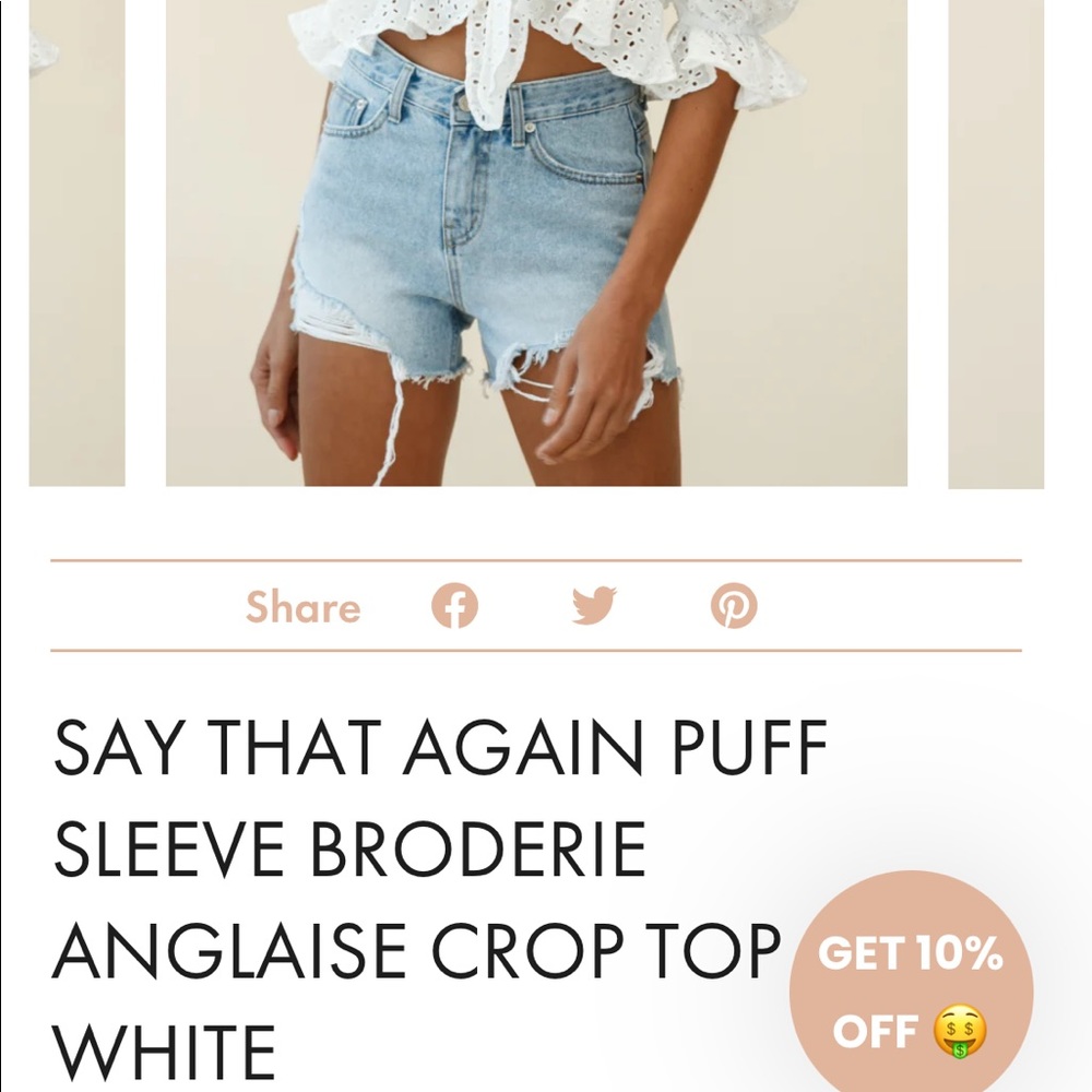 NWT Selfie Leslie Puff Sleeve Eyelet Top - Picture 9 of 9
